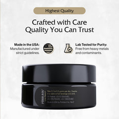 Purblack resin sourced from Himalayan and other high ranges emphasizing mineral variety.