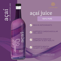 PURE Acai juice pour shows smooth texture and sugar-free refreshment