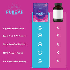 Pure AF Nutra Raspberry Flavor Gummies packaging reveals delicious evening treat