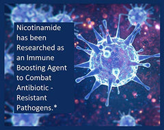 Capsules of Pure Affinity Nicotinamide 500 mg held in hand