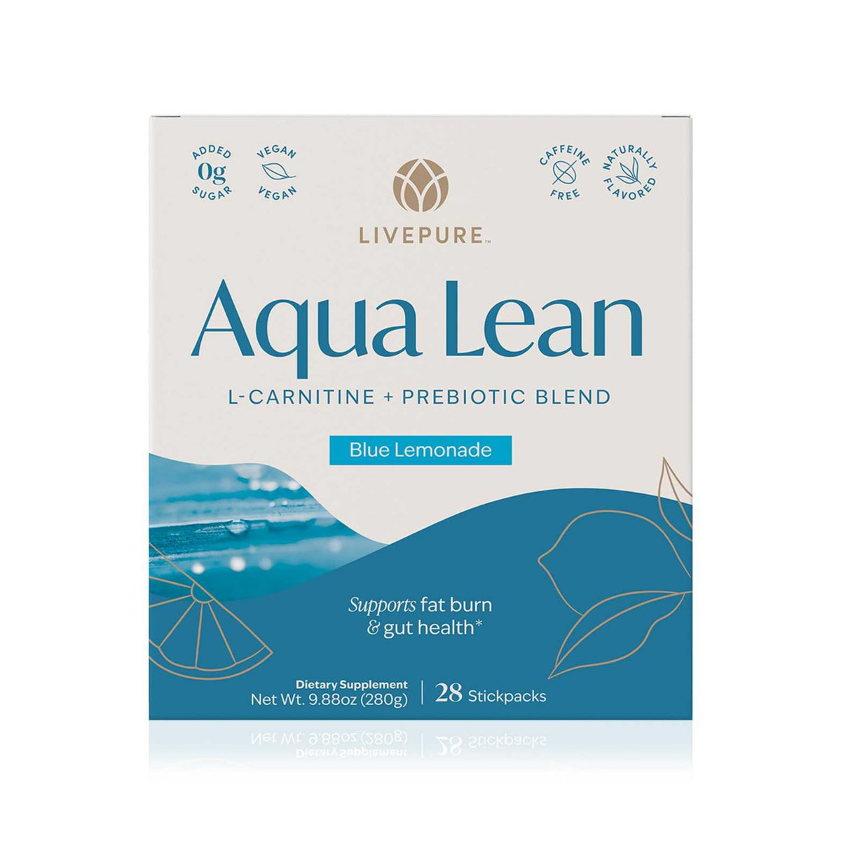 PURE Aqua Lean bottle front for daily metabolic support and clean energy.