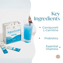 PURE Aqua Lean stick packs close-up for easy on-the-go supplementation.