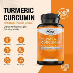 Pure By Nature Turmeric Curcumin capsules ready for daily use.