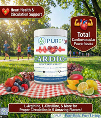 PURE Cardio+ mango serving scoop ready to mix for on-the-go energy.