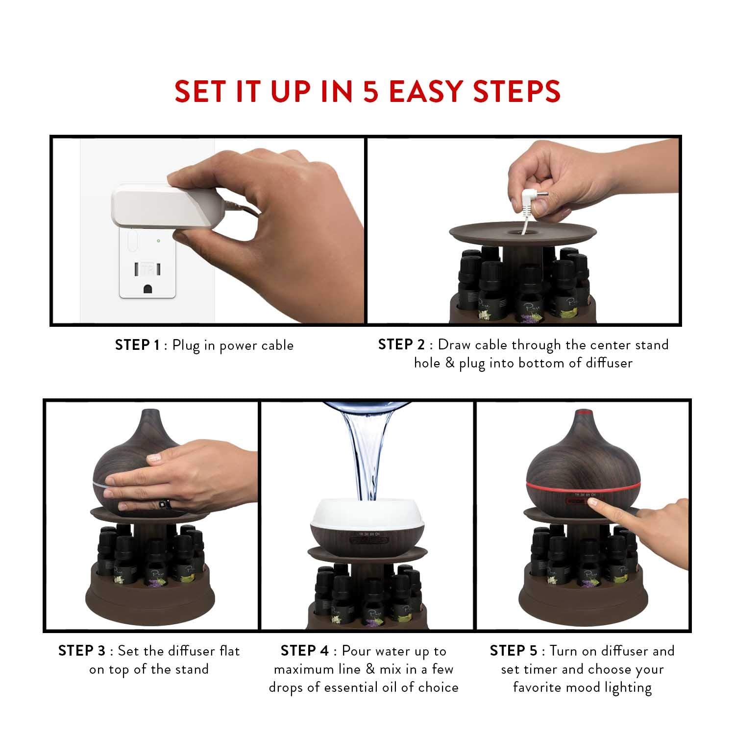 Pure Daily Care ambient light showing seven modes for ambiance