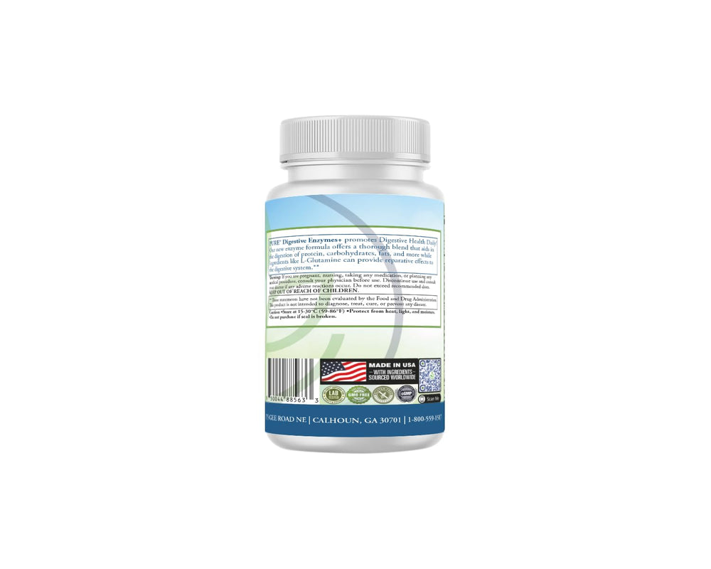 PURE Digestive Enzymes+ bloat relief scene after meals.