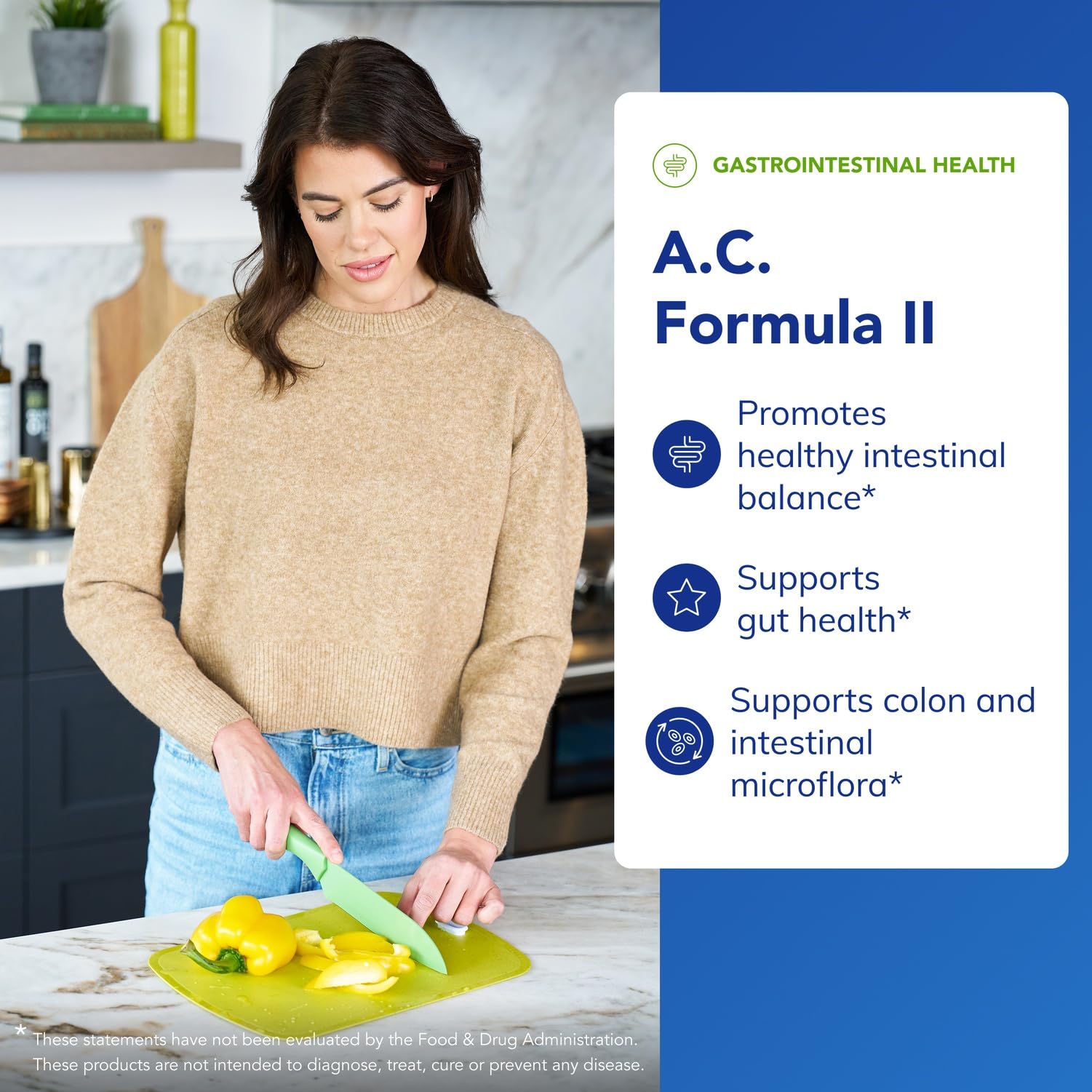 Closeup of Pure Encapsulations A.C. Formula II capsules for daily digestive support