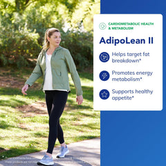 Pure Encapsulations AdipoLean II Ayurvedic herbs visual emphasizes holistic metabolism support.