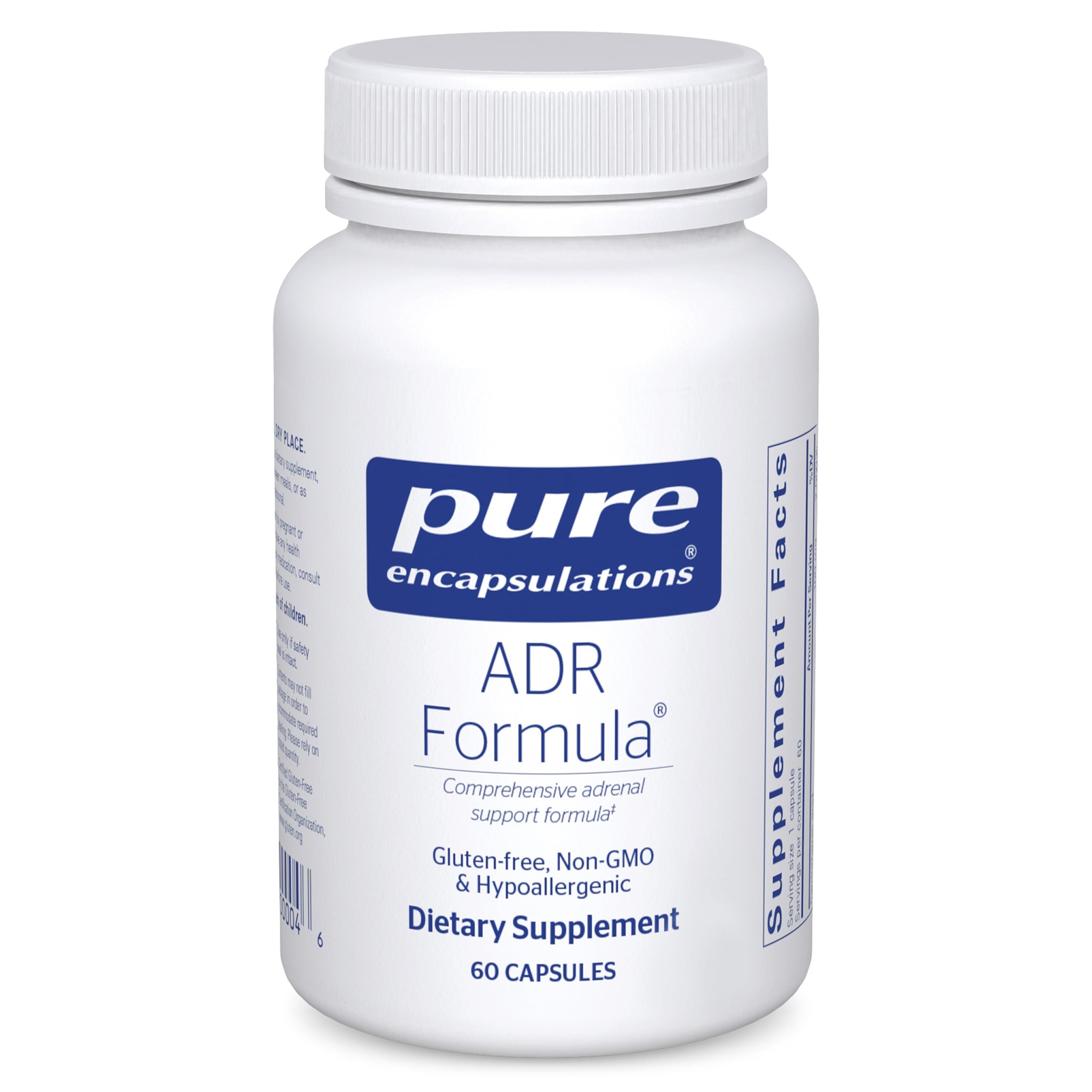 Pure Encapsulations ADR Formula bottle front showing compact capsules for daily support