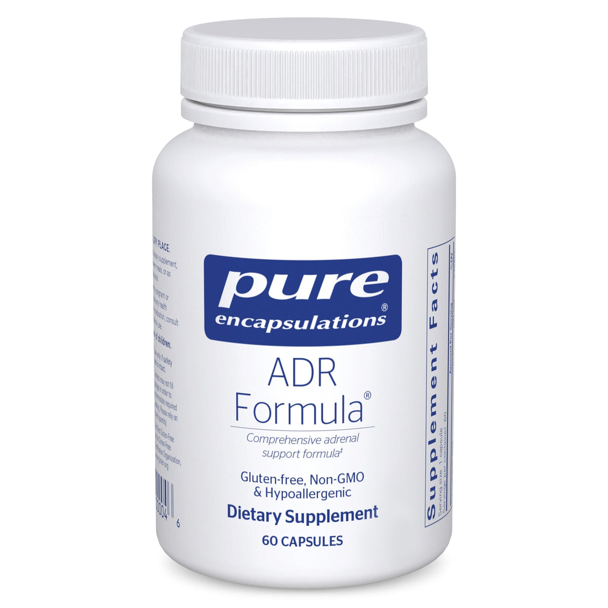 Pure Encapsulations ADR Formula bottle front showing compact capsules for daily support