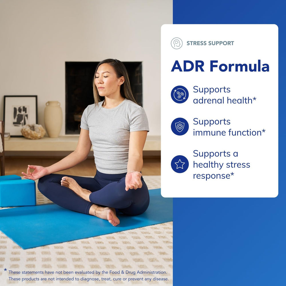 Pure Encapsulations ADR Formula label detail highlights premium hypoallergenic ingredients and a herbal blend