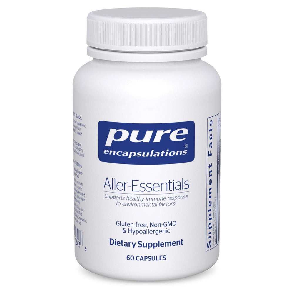 Pure Encapsulations Aller-Essentials bottle front shows hypoallergenic immune support formula.