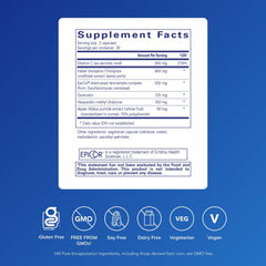 Pure Encapsulations Aller-Essentials bottle label with ingredients and dosage guidance.