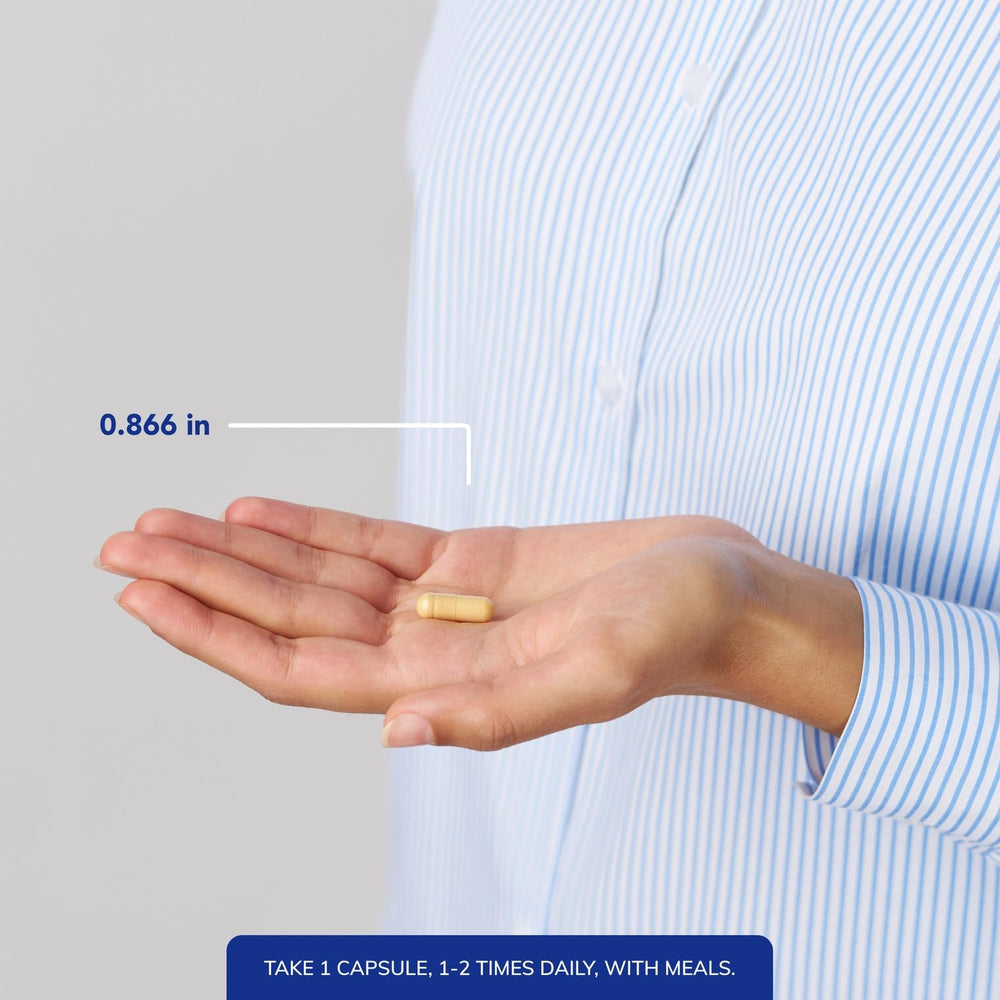 Pure Encapsulations bottle pour demonstrates convenient daily dosing.