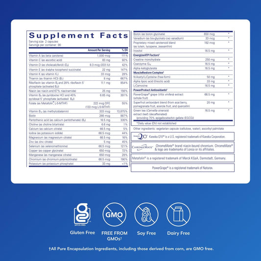 Pure Encapsulations Athletic Nutrients capsules closeup highlighting endurance and recovery