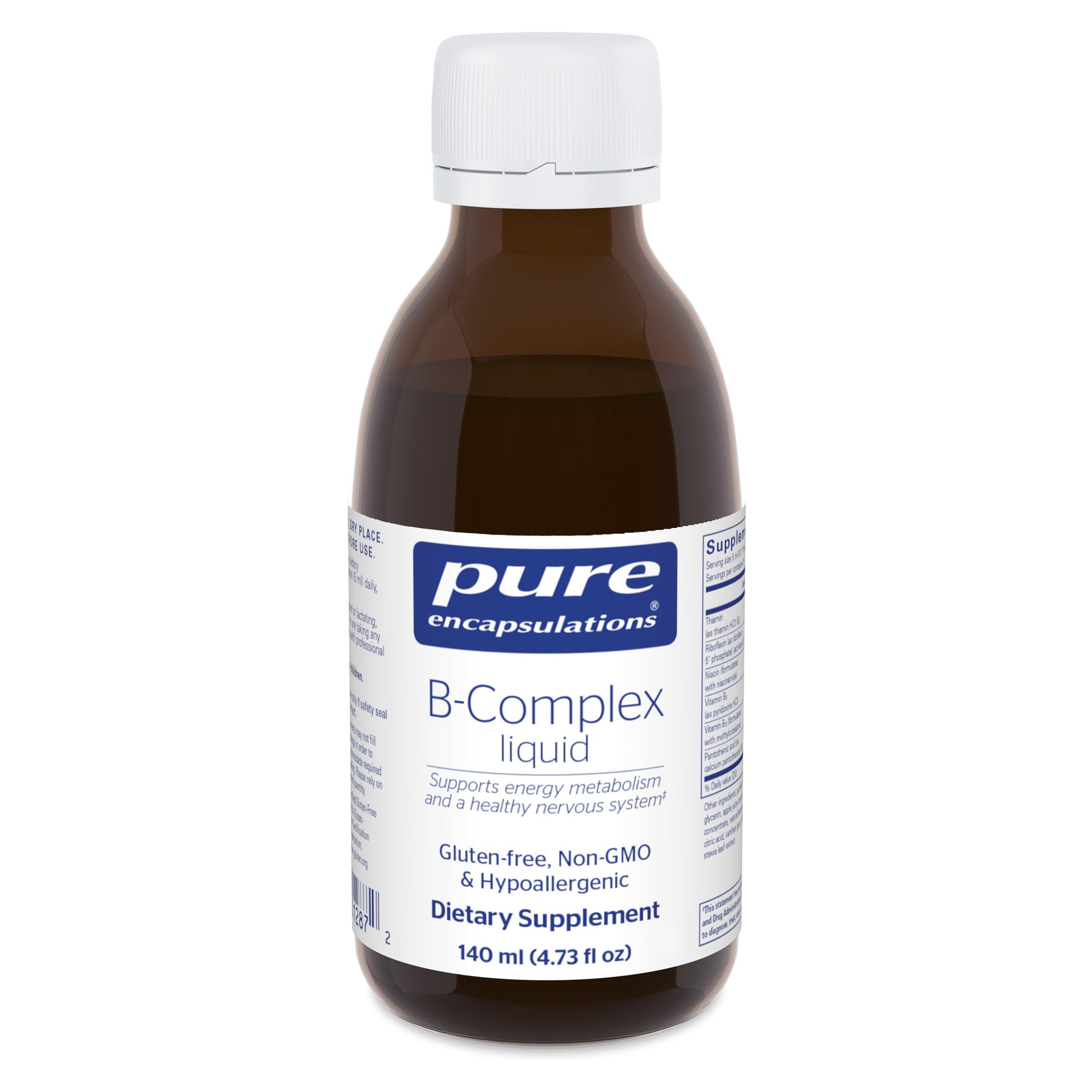 Pure Encapsulations B-Complex Liquid bottle pour for easy daily serving