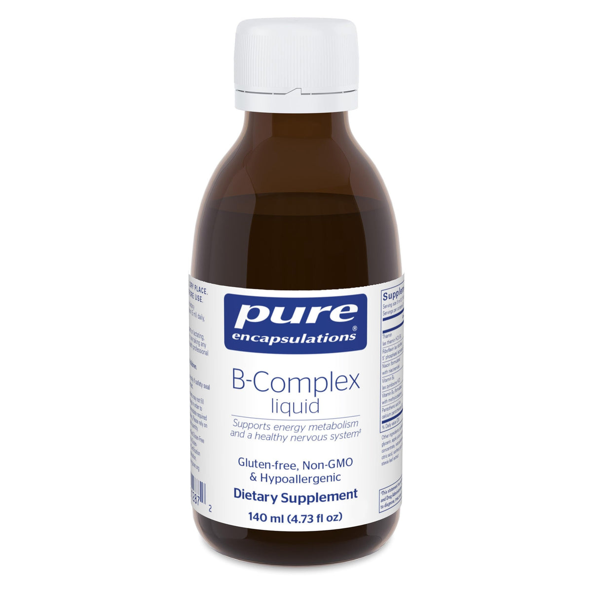 Pure Encapsulations B-Complex Liquid bottle pour for easy daily serving