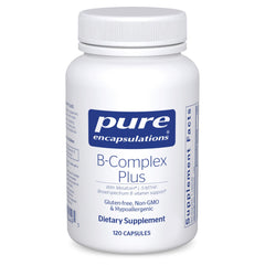 Pure Encapsulations B-Complex Plus bottle front view for energy and nervous system support