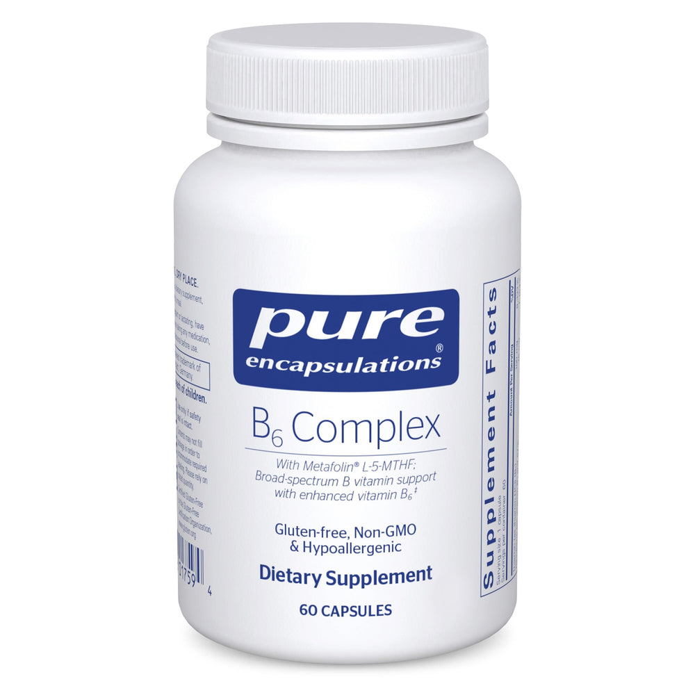 Pure Encapsulations B6 Complex bottle front view supports daily nervous system health.