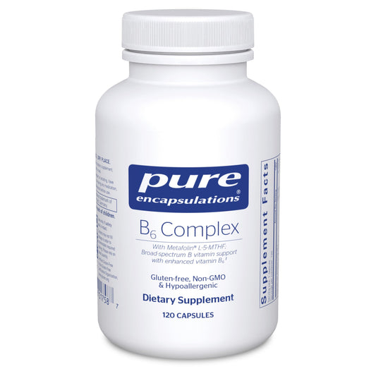 Pure Encapsulations B6 Complex bottle; supports nervous system and brain health