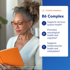Pure Encapsulations B6 Complex label; clear ingredient and allergen information