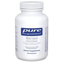 Pure Encapsulations Bacopa bottle with capsules for memory and focus support.