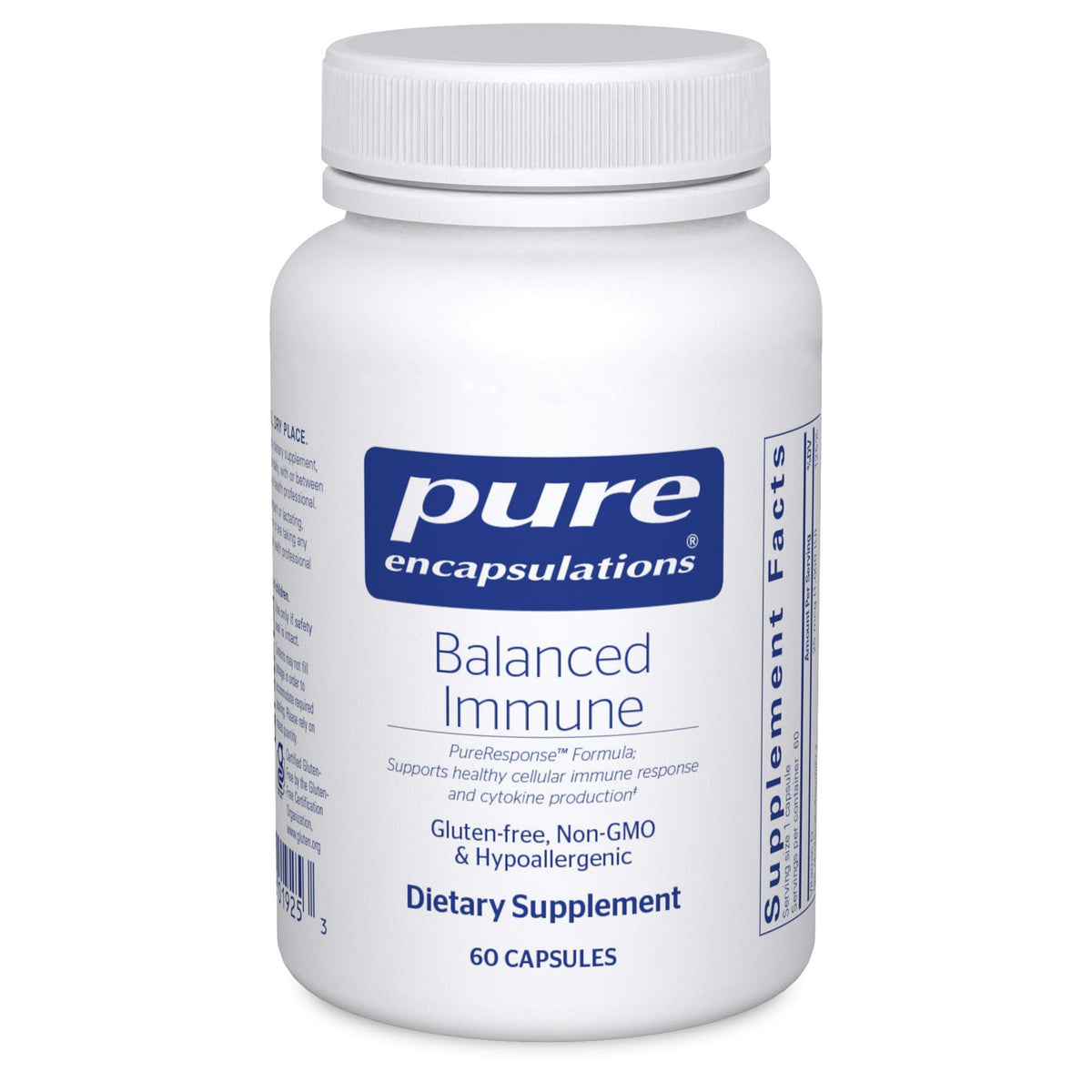 Pure Encapsulations Balanced Immune bottle front view highlighting immune support.