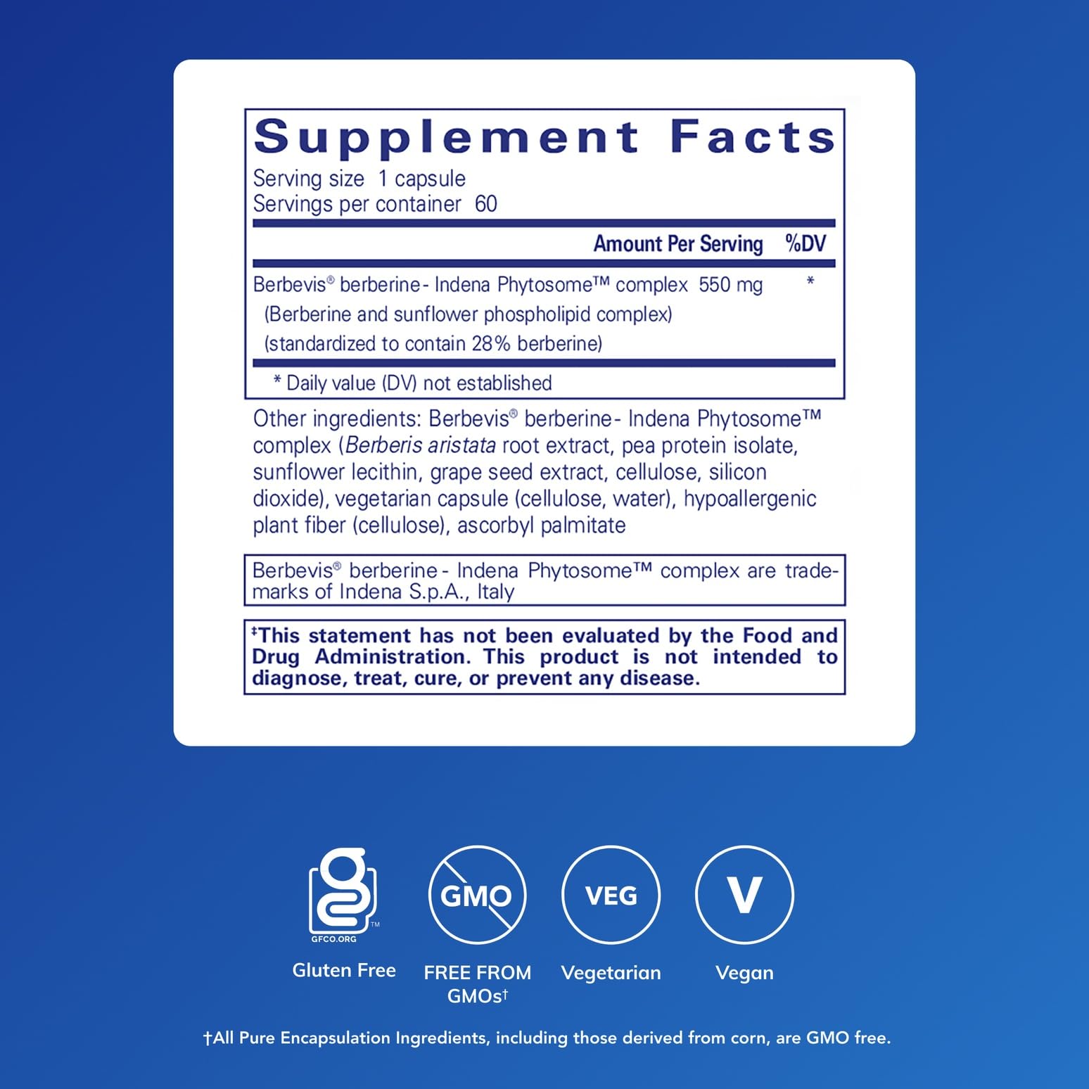 Pure Encapsulations Berberine UltraSorb capsules arranged for daily use.