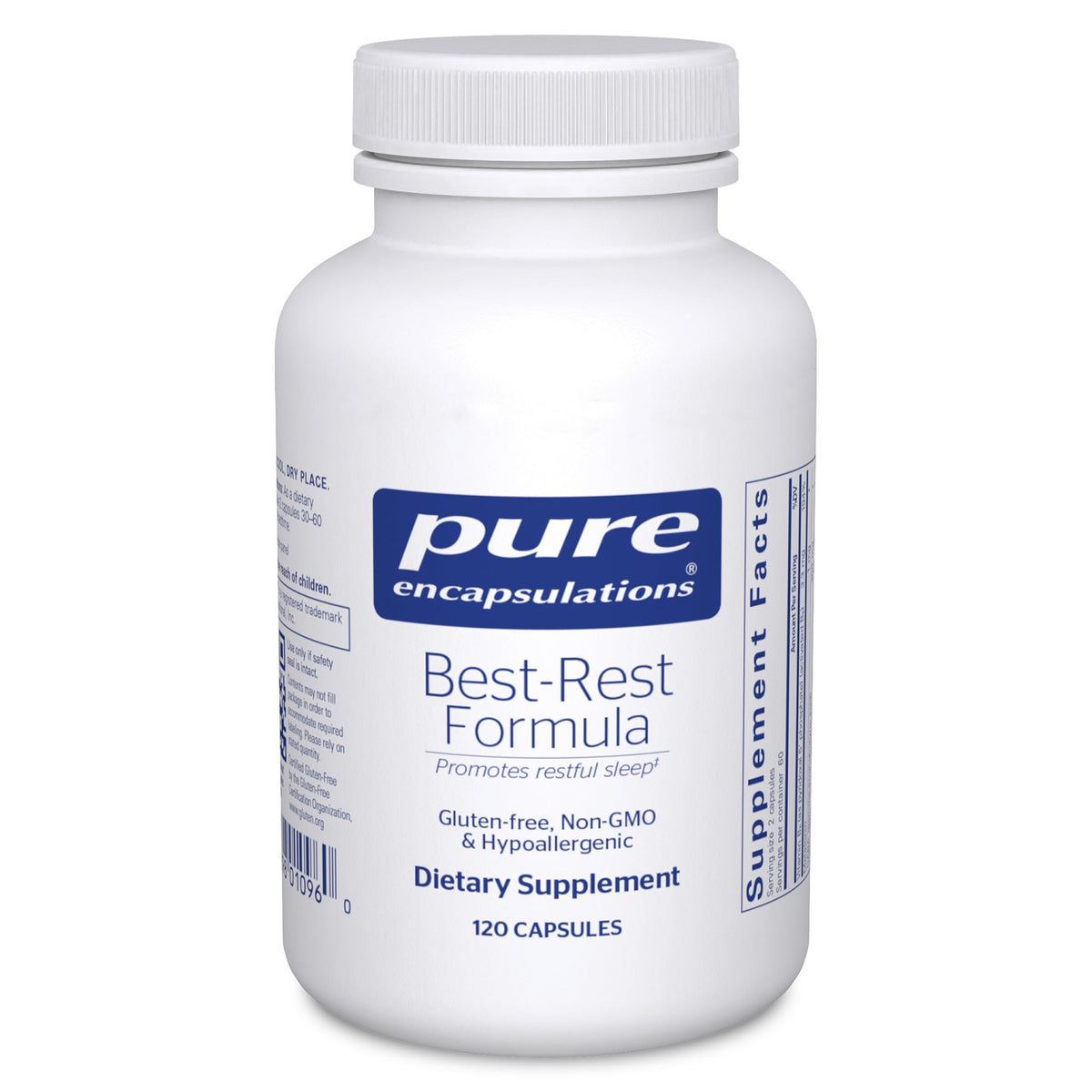 Pure Encapsulations Best-Rest Formula bottle cap enables easy nightly dosing.