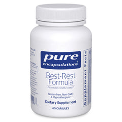 Pure Encapsulations Best-Rest Formula bottle ready for bedtime routine to support sleep.