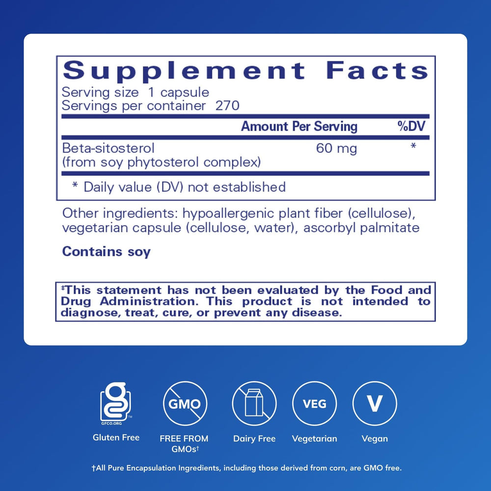 Beta-Sitosterol capsules from Pure Encapsulations for daily wellness.