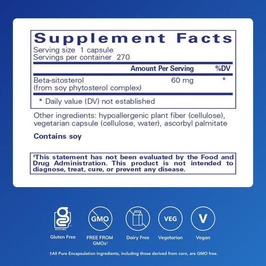 Beta-Sitosterol capsules from Pure Encapsulations for daily wellness.