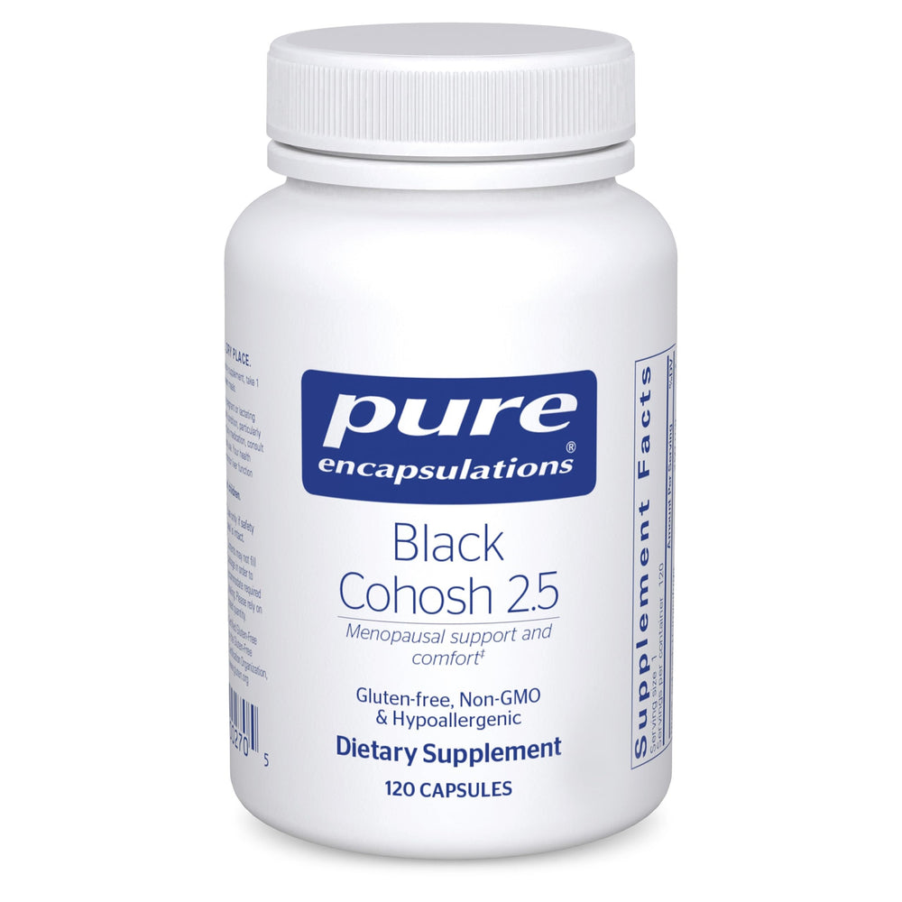Pure Encapsulations Black Cohosh bottle for menopause comfort and daily wellness