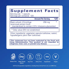 Close-up of Pure Encapsulations Black Cohosh capsules for easy daily use