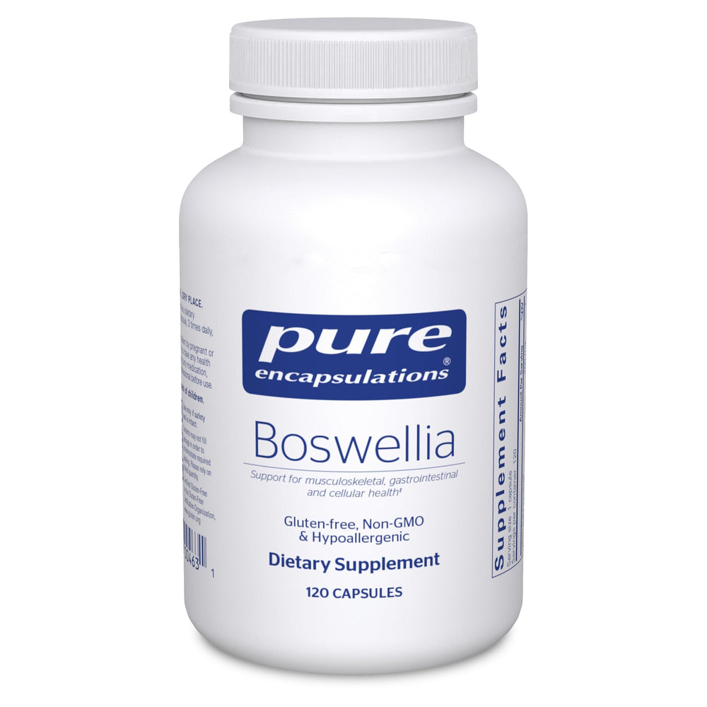 Pure Encapsulations Boswellia bottle with capsules suggesting potential joint support.