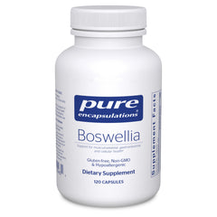 Pure Encapsulations Boswellia bottle with capsules suggesting potential joint support.
