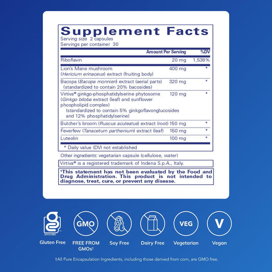 Pure Encapsulations Brain Reset capsules ready for daily use