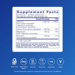 Measuring a portion of Pure Encapsulations Buffered Ascorbic Acid Powder for daily use.