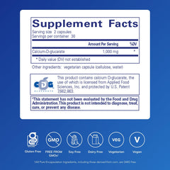 Pure Encapsulations Calcium-D-Glucarate capsules closeup highlighting purity and potency.