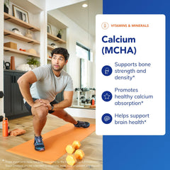 Pure Encapsulations Calcium MCHA bottle side view highlighting packaging.