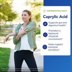 Pure Encapsulations Caprylic Acid bottle pour demonstrates easy daily dosing