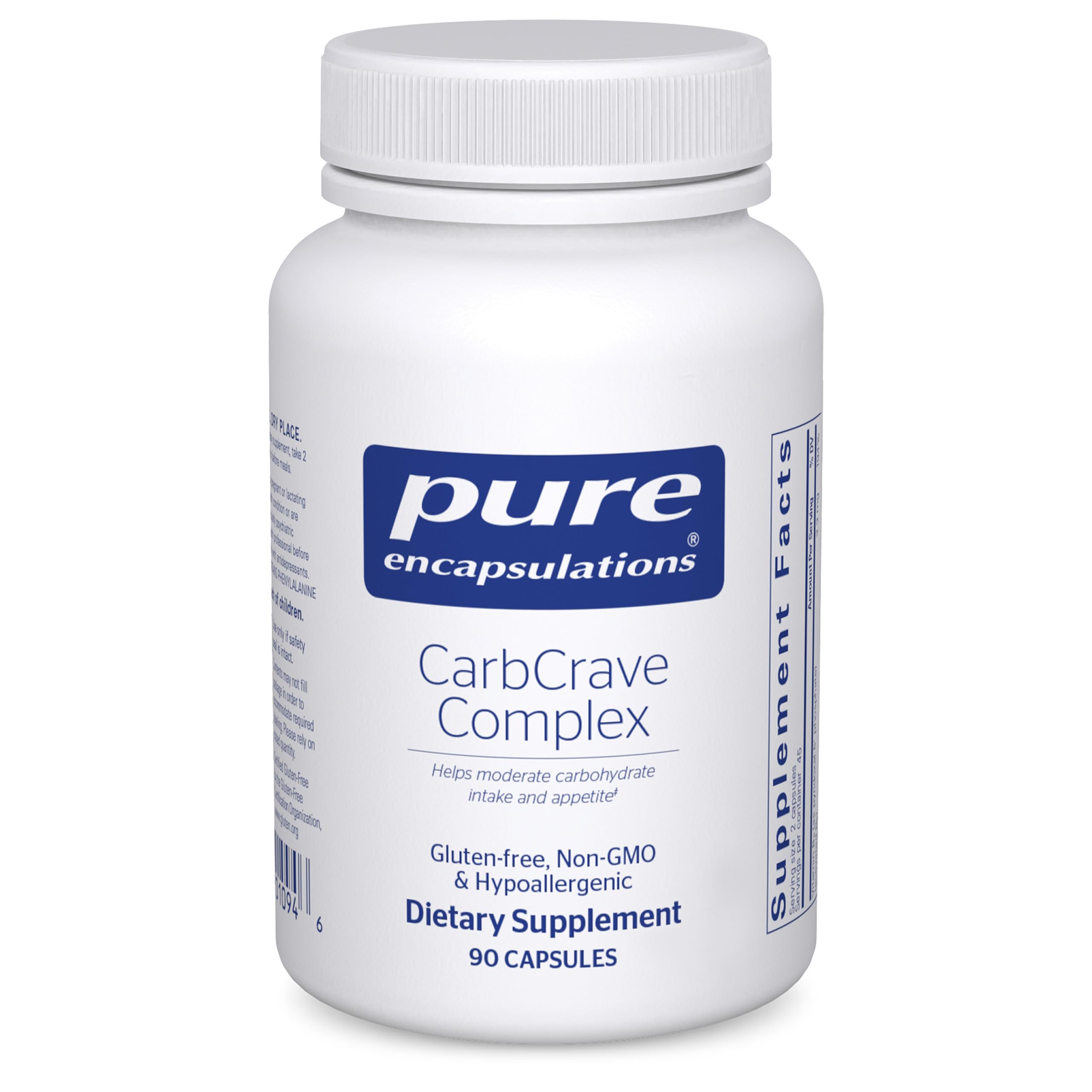 Pure Encapsulations CarbCrave Complex bottle and pour for easy dosing.