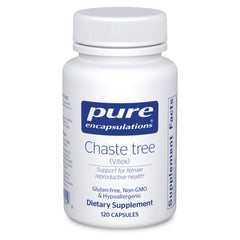 Pure Encapsulations Chaste Tree bottle showing hormonal balance support potential