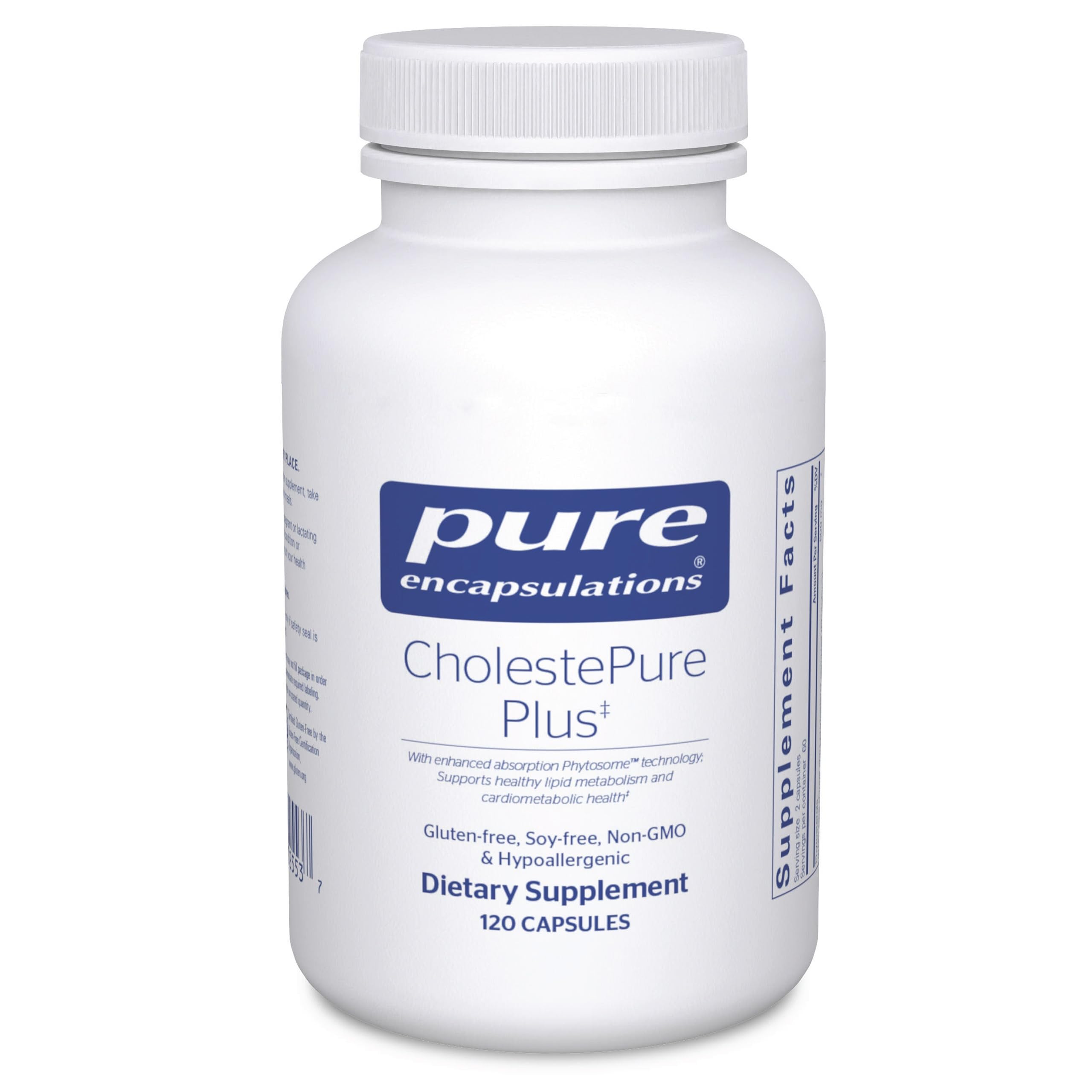 CholestePure Plus bottle showing label for clean ingredients