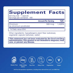 Pure Encapsulations chromium picolinate capsule close-up for metabolism support