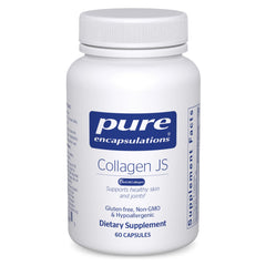 Pure Encapsulations Collagen JS bottle close-up for joint and skin support.