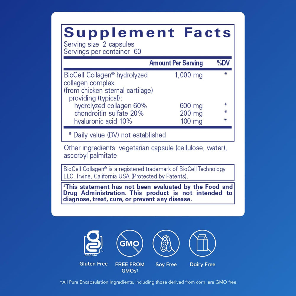 Closeup of Collagen JS capsules for skin and joint health