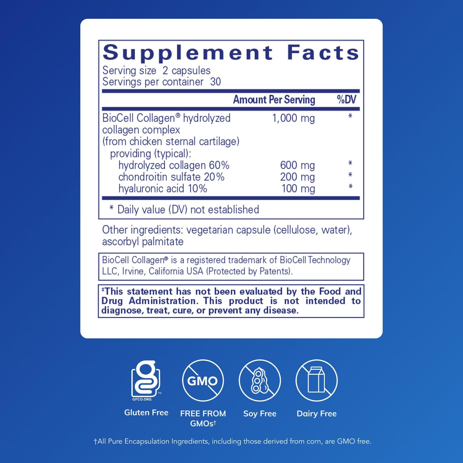 Pure Encapsulations Collagen JS capsules pack for easy daily intake.