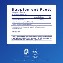 Pure Encapsulations Colostrum 90 capsules pack for daily immune support