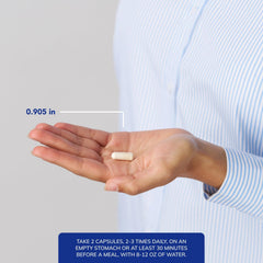 Pure Encapsulations Colostrum capsules side view for convenient daily use